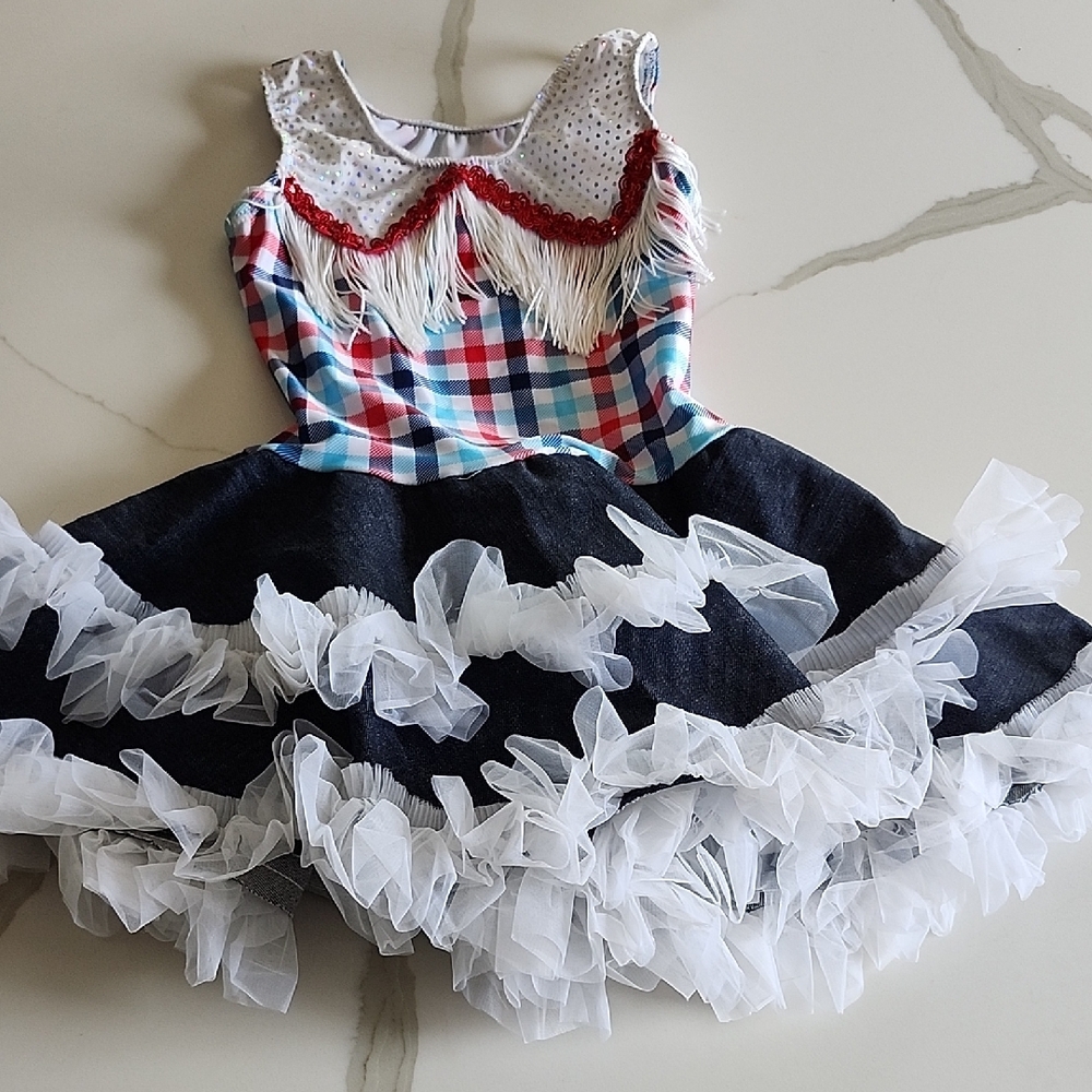 Plaid and Denim Kids Cowgirl Costume Dress